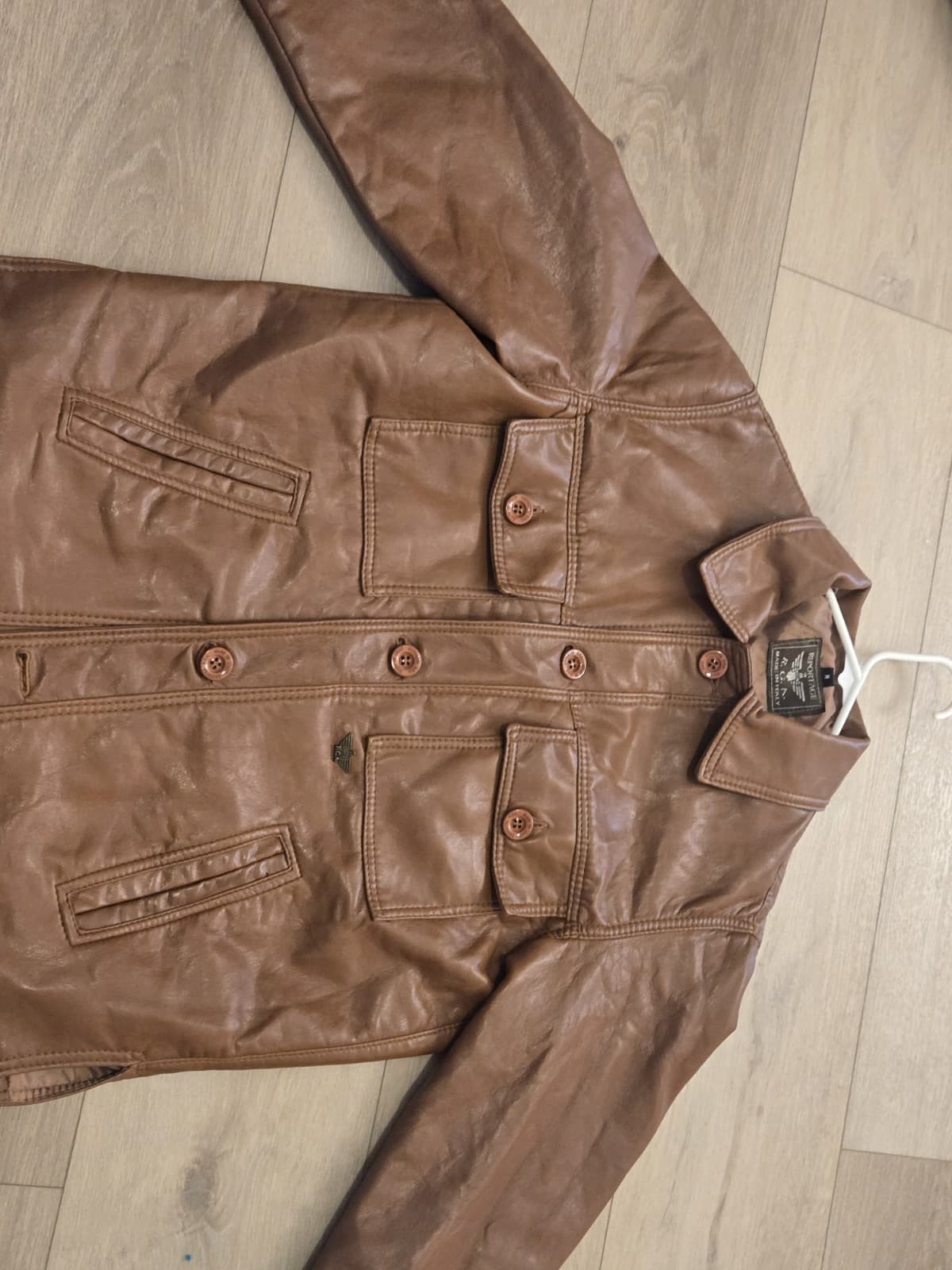 Reportage RGA Made in Italy Brown Leather Jacket Mens Medium Soft Lambskin Style - Thumbnail 11