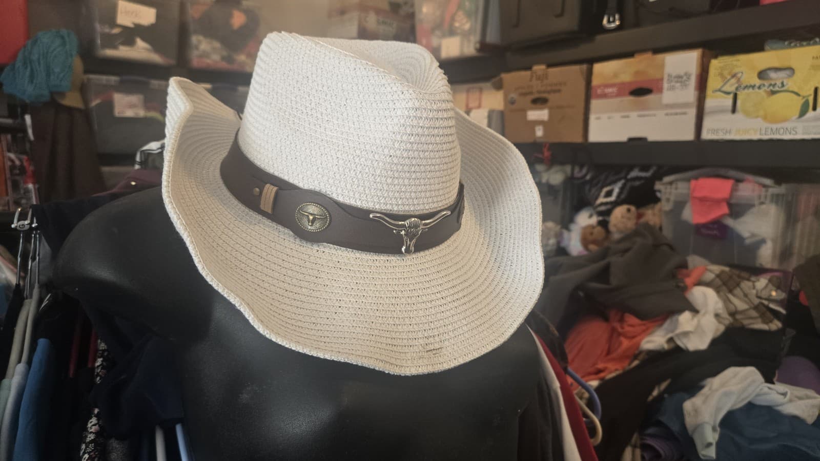 Unisex Cowboy Straw Hat Men Women Western Outdoor Travel Beach Sun Hollow - Thumbnail 3