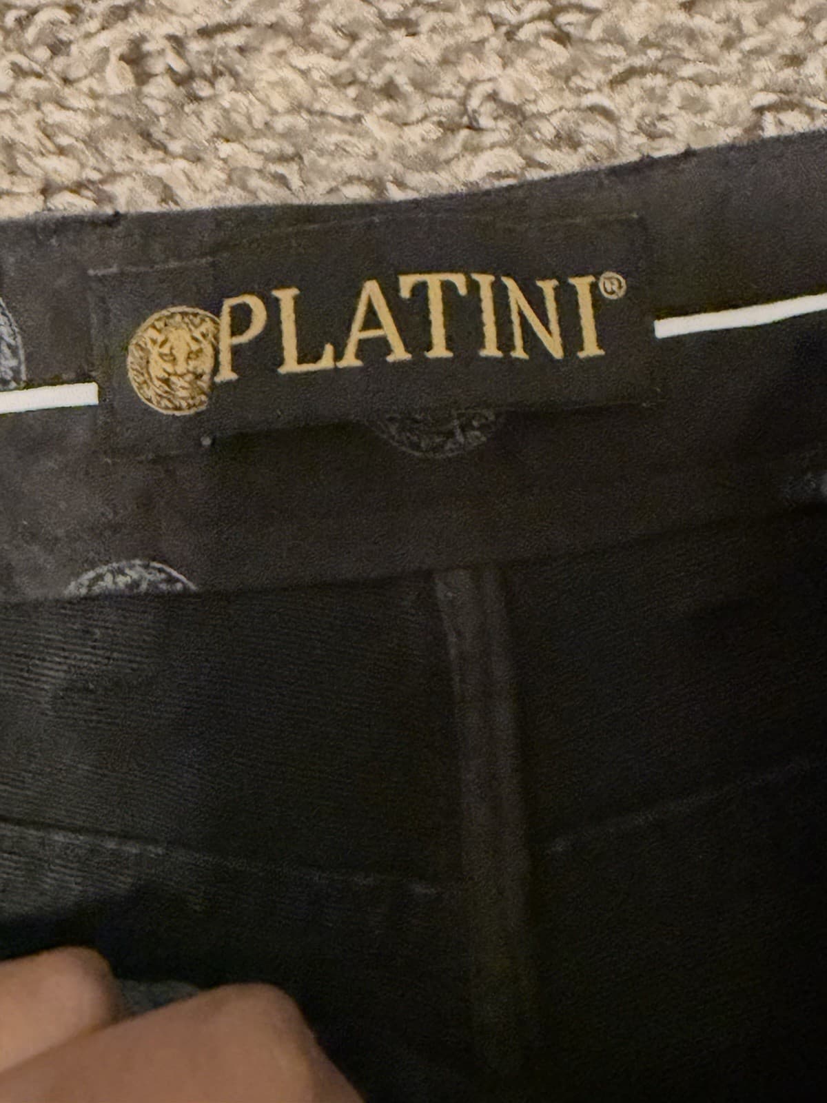 Platini Mens Black check Plaid Chino Straight Leg Stretch Pants 30x32 - Thumbnail 2
