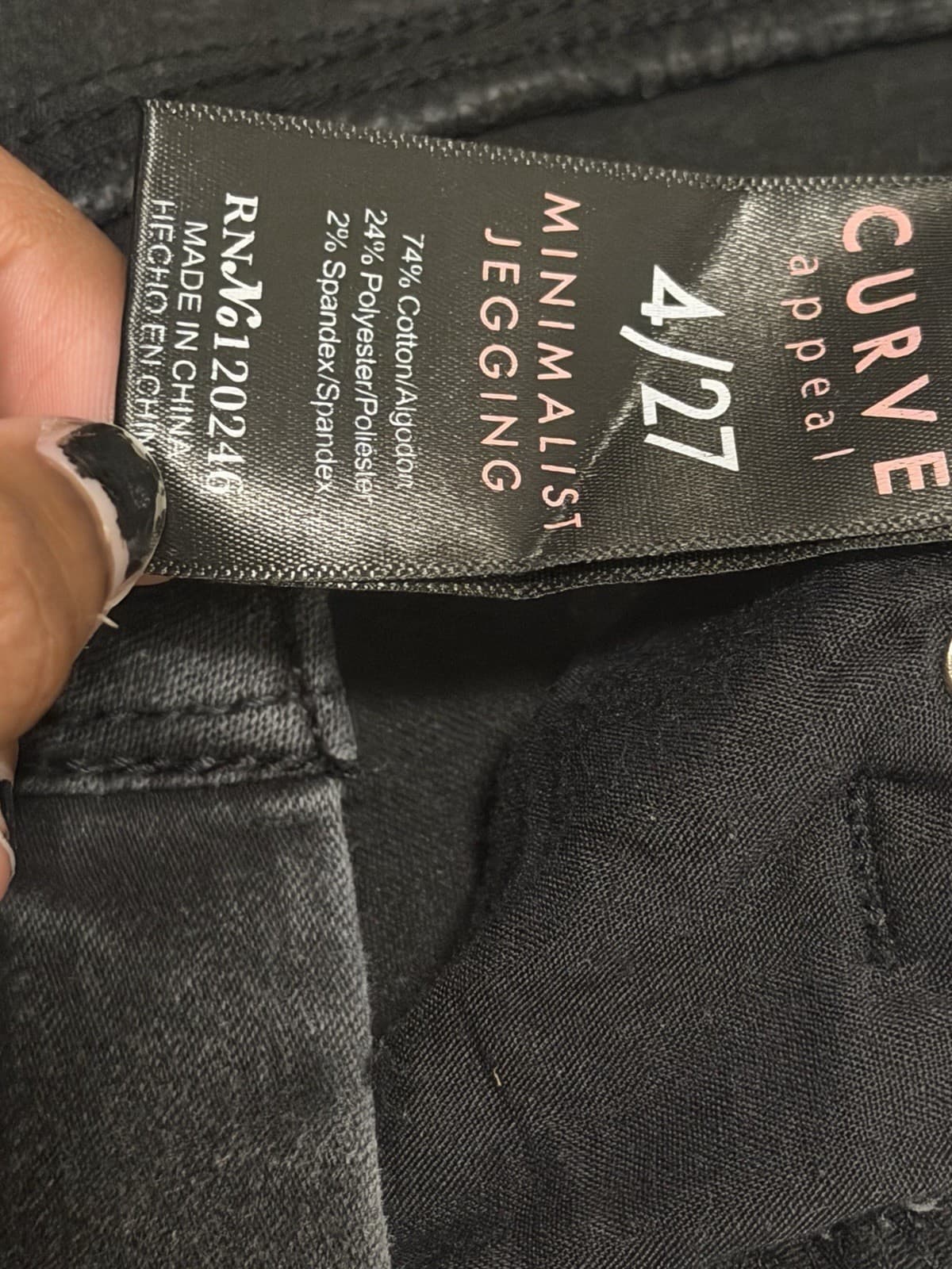 Curve Appeal Women's minimalist Leggings Straight Black Denim Jeans 4/27 - Thumbnail 5