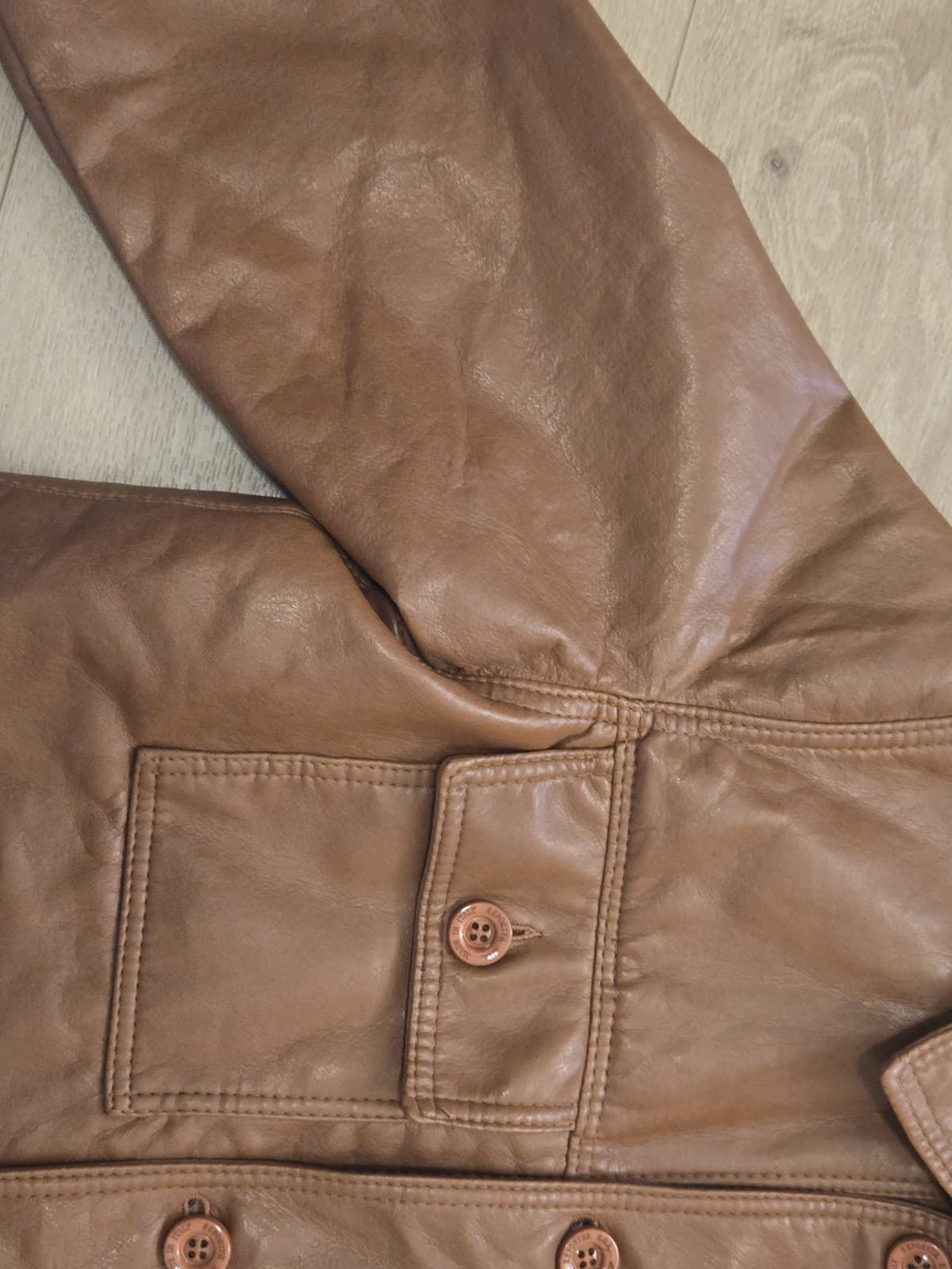 Reportage RGA Made in Italy Brown Leather Jacket Mens Medium Soft Lambskin Style - Thumbnail 9