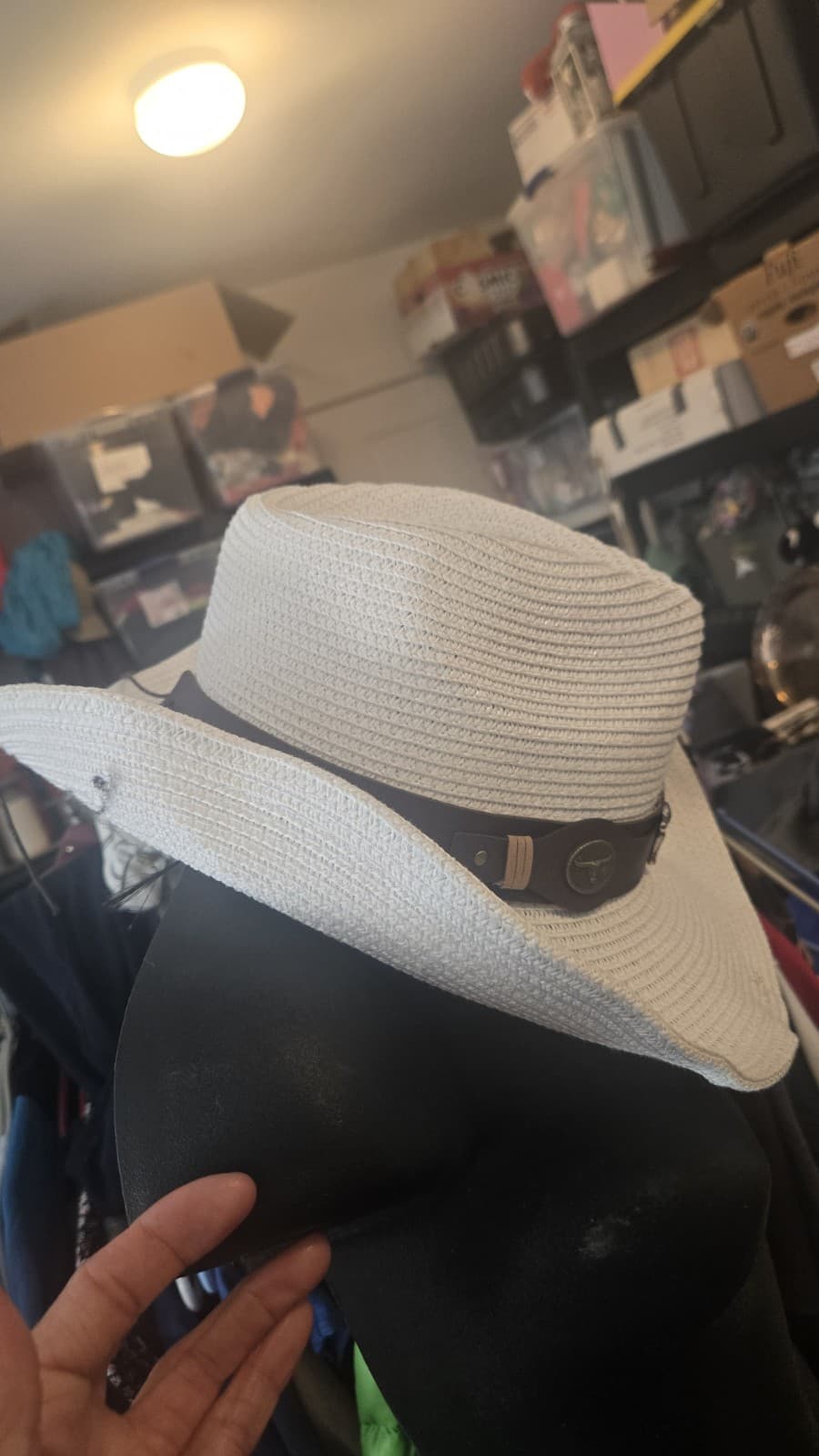 Unisex Cowboy Straw Hat Men Women Western Outdoor Travel Beach Sun Hollow - Thumbnail 4