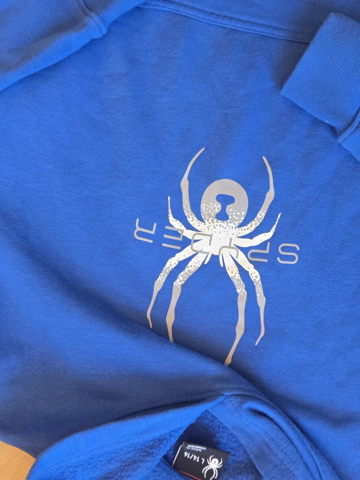Spyder Boys Youth Pullover Hoodie Blue Graphic Logo Sweatshirt - Thumbnail 8