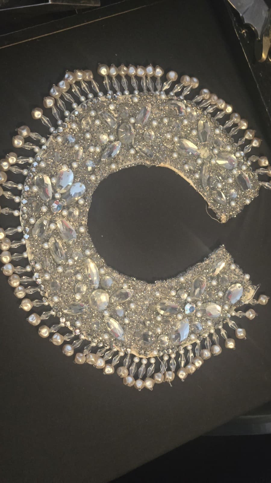 Antique 1920s Handmade Beaded Bridal Collar Wedding Dress Applique Pearl... - Thumbnail 2