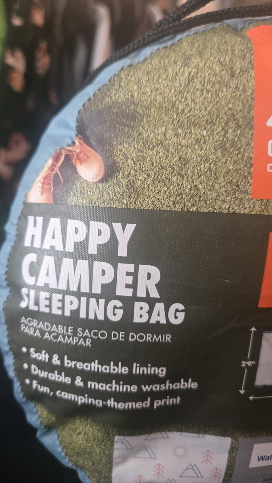 Ozark Trail Happy Camper 50 Degree Lined Sleeping Bag 75x33 Warm Weather NEW - Thumbnail 8