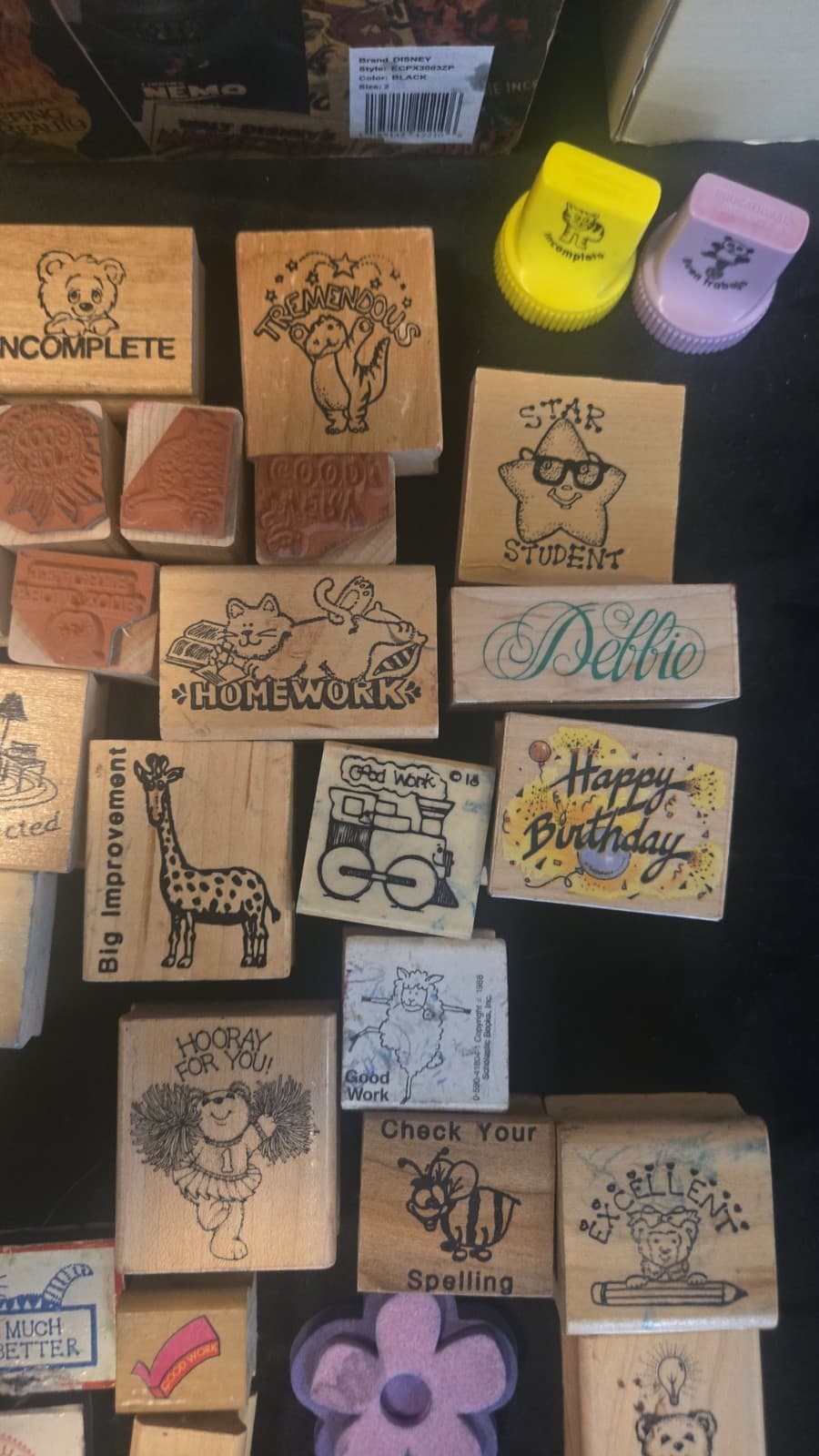 Vintage Teacher Rubber Stamp Lot 1980s 1990s Hero Arts Carson Dellosa Classroom - Thumbnail 4