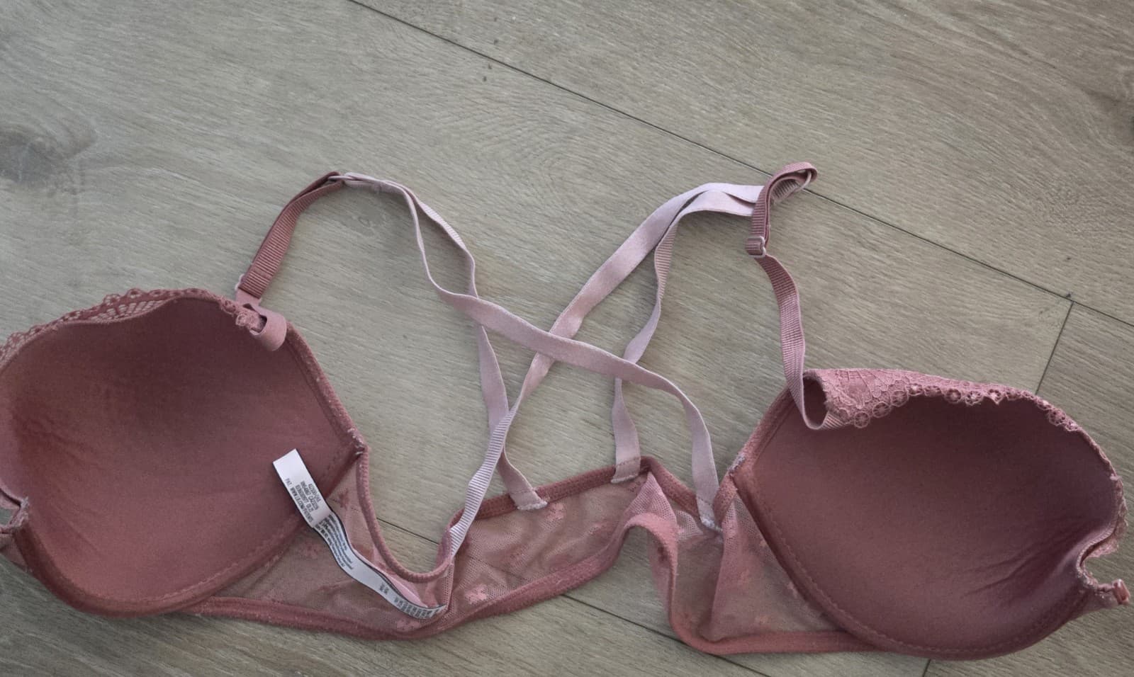 Victoria's Secret 36D Pink Lace Longline Bra Strappy Back Lingerie - Thumbnail 5