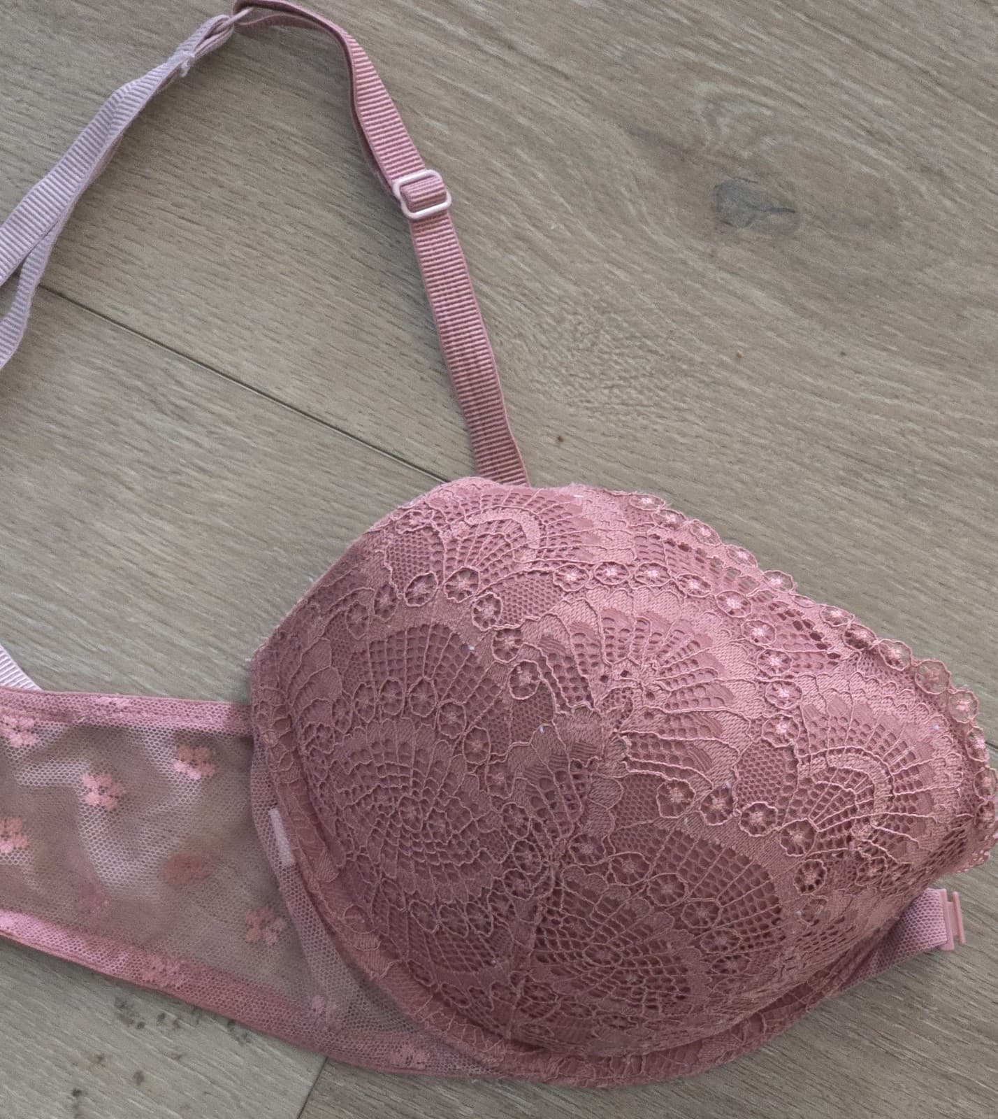 Victoria's Secret 36D Pink Lace Longline Bra Strappy Back Lingerie - Thumbnail 3