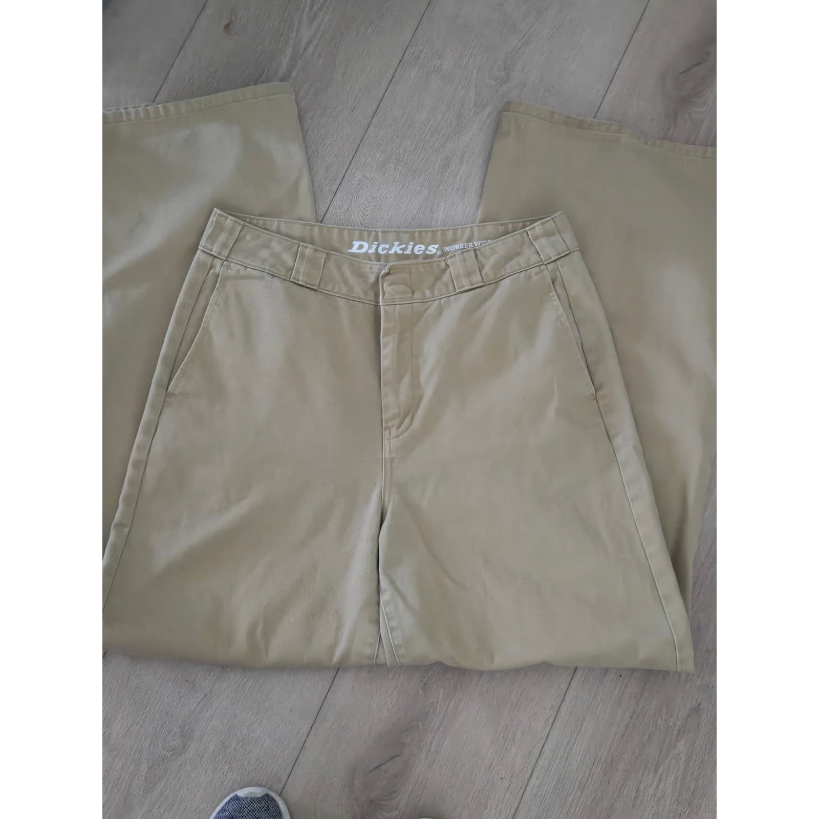 Dickies Worker Wide Leg Skater Pants Tan Khaki Size 11/30 - Thumbnail 6