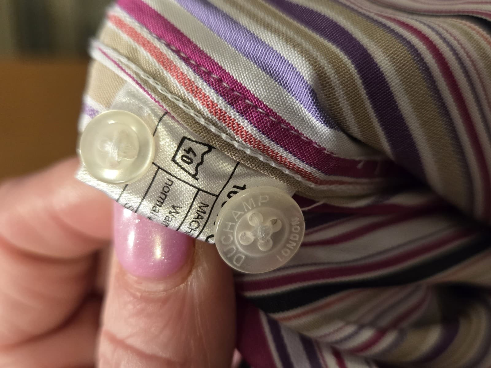 Duchamp London Dress Shirt Men’s 2XL Striped French Cuff w Turtle Cufflinks - Thumbnail 8