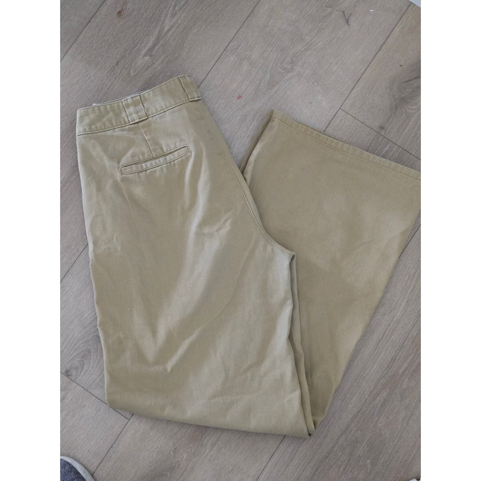 Dickies Worker Wide Leg Skater Pants Tan Khaki Size 11/30 - Thumbnail 2