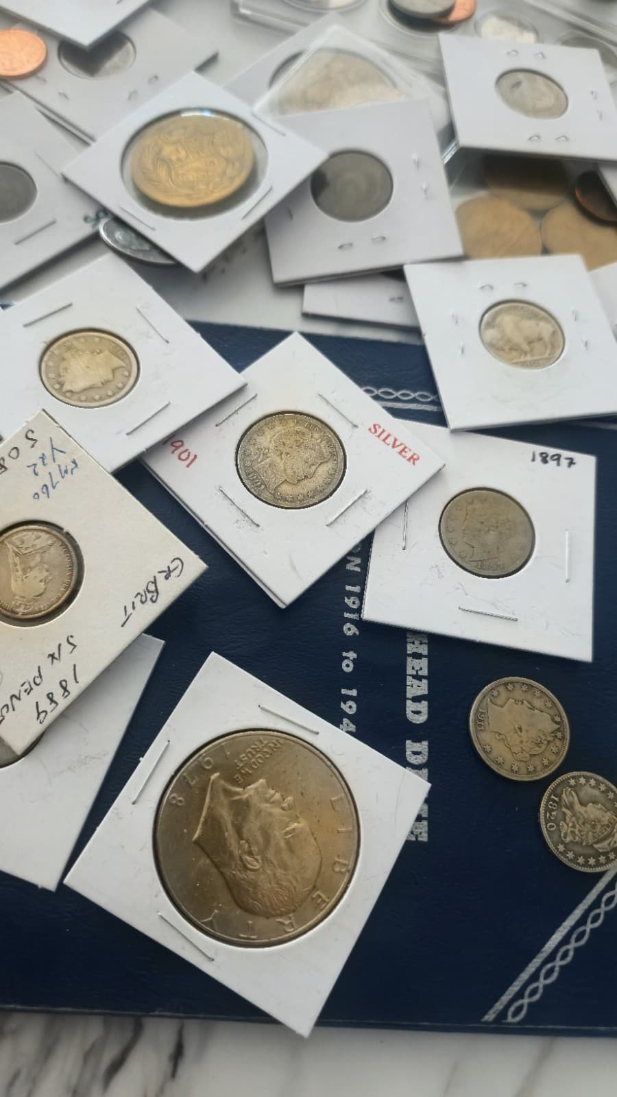 Estate Coin Lot 10 Mixed Vintage Coins Wheat Cents Indian Head Buffalo Silver... - Thumbnail 3