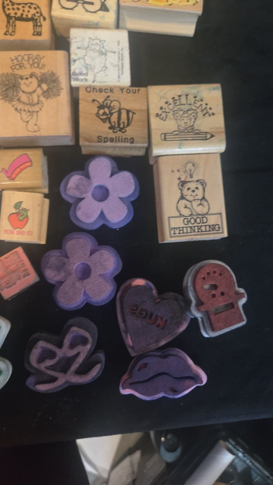 Vintage Teacher Rubber Stamp Lot 1980s 1990s Hero Arts Carson Dellosa Classroom - Thumbnail 5