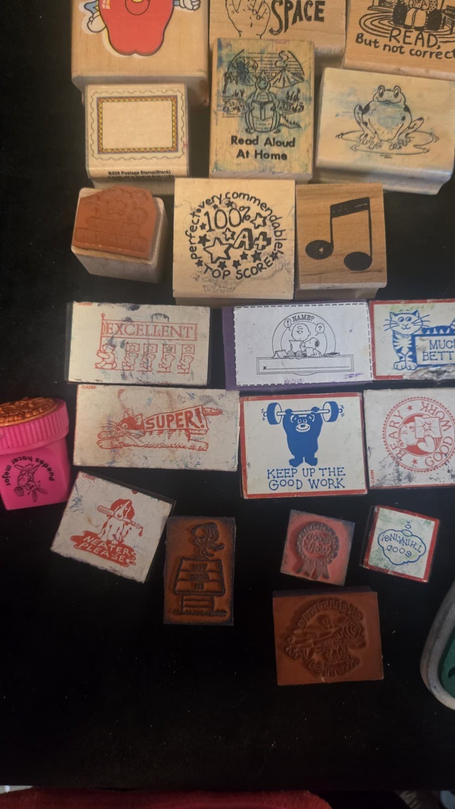 Vintage Teacher Rubber Stamp Lot 1980s 1990s Hero Arts Carson Dellosa Classroom - Thumbnail 2