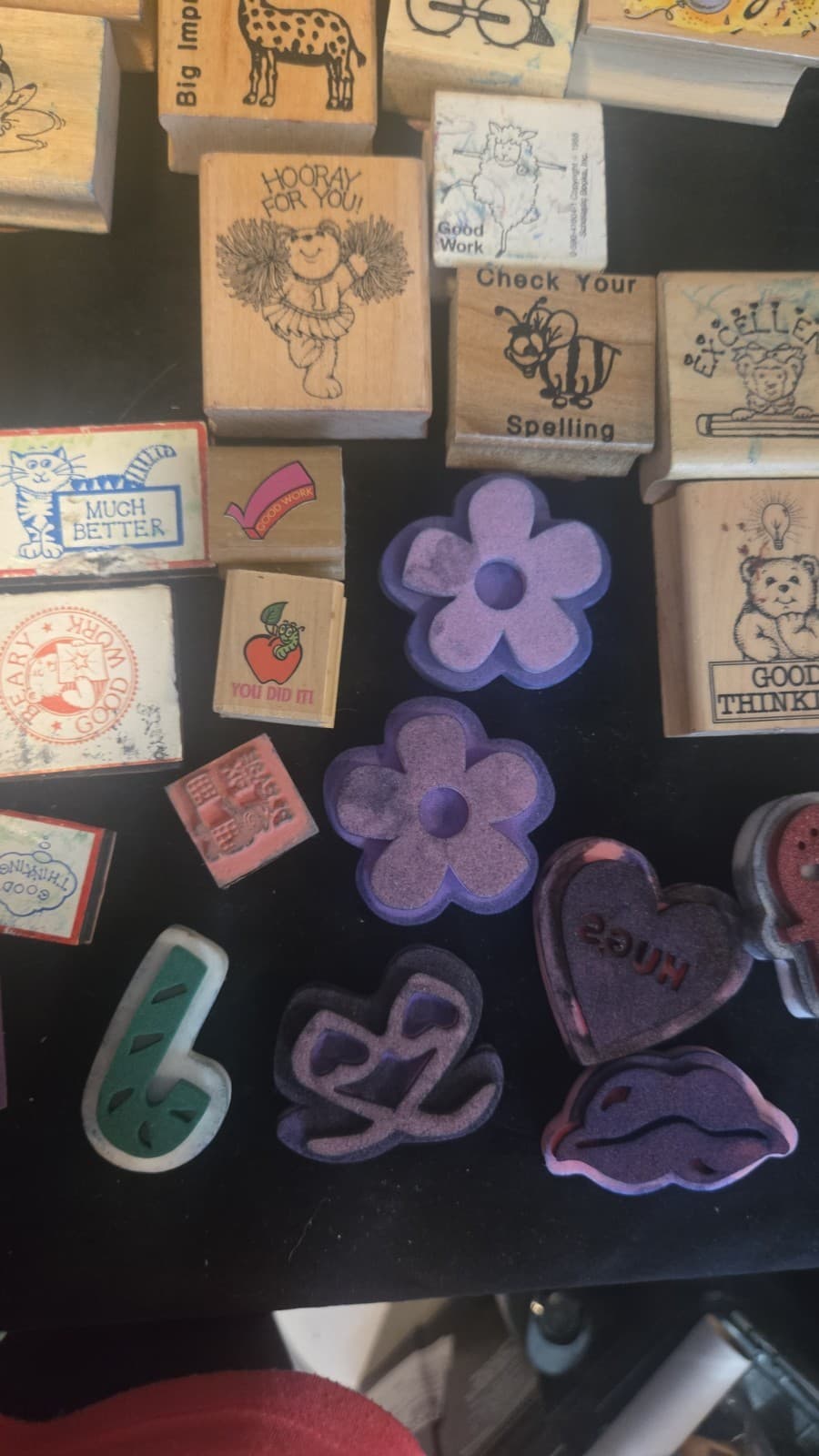 Vintage Teacher Rubber Stamp Lot 1980s 1990s Hero Arts Carson Dellosa Classroom - Thumbnail 6