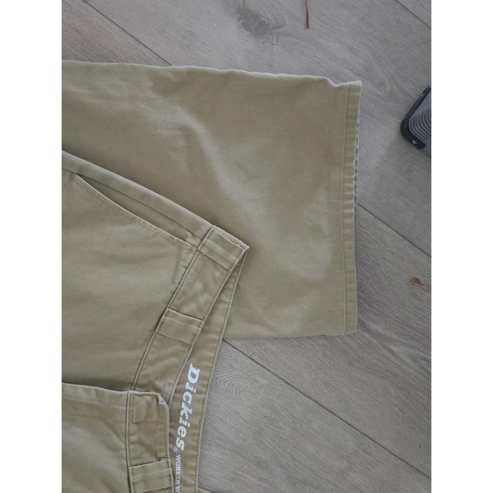 Dickies Worker Wide Leg Skater Pants Tan Khaki Size 11/30 - Thumbnail 7
