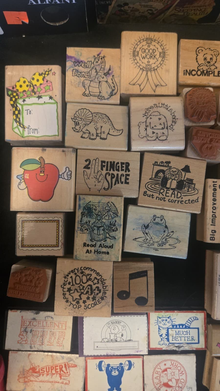 Vintage Teacher Rubber Stamp Lot 1980s 1990s Hero Arts Carson Dellosa Classroom - Thumbnail 3