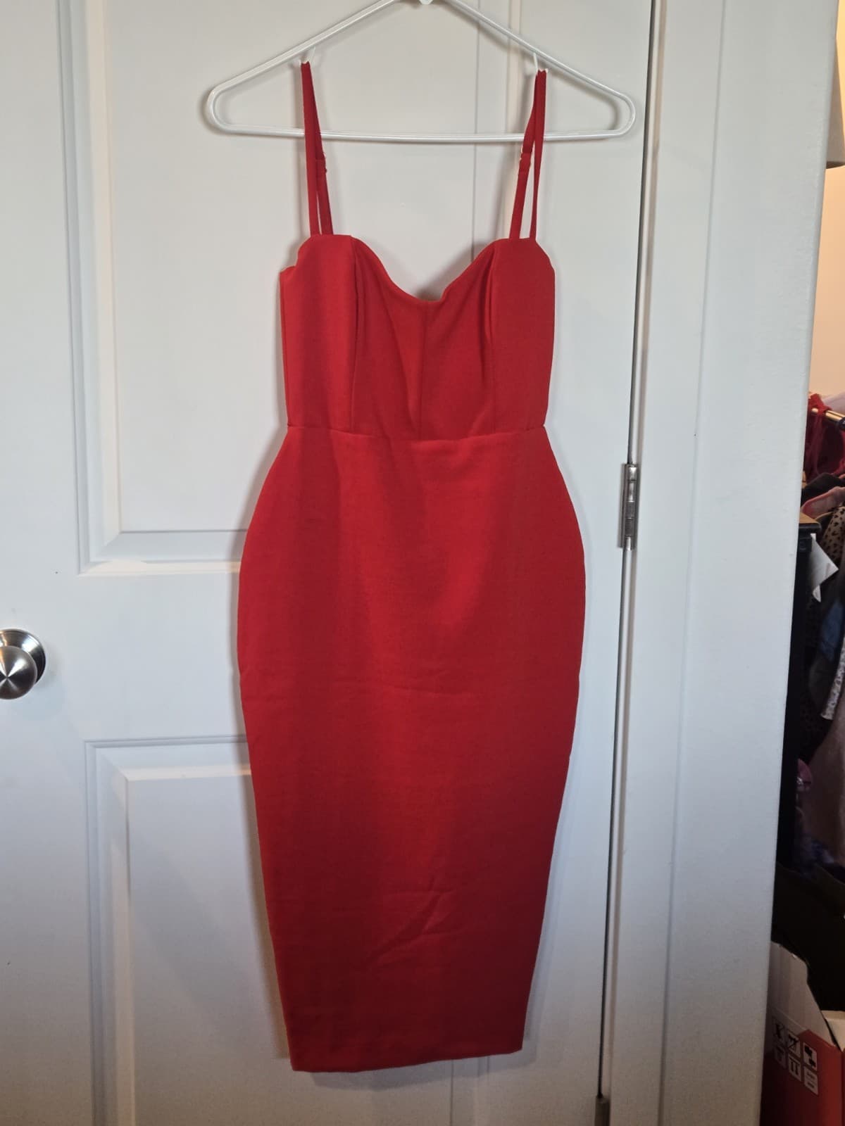 Nookie Red Bodycon Midi Dress – Size XS - Thumbnail 5
