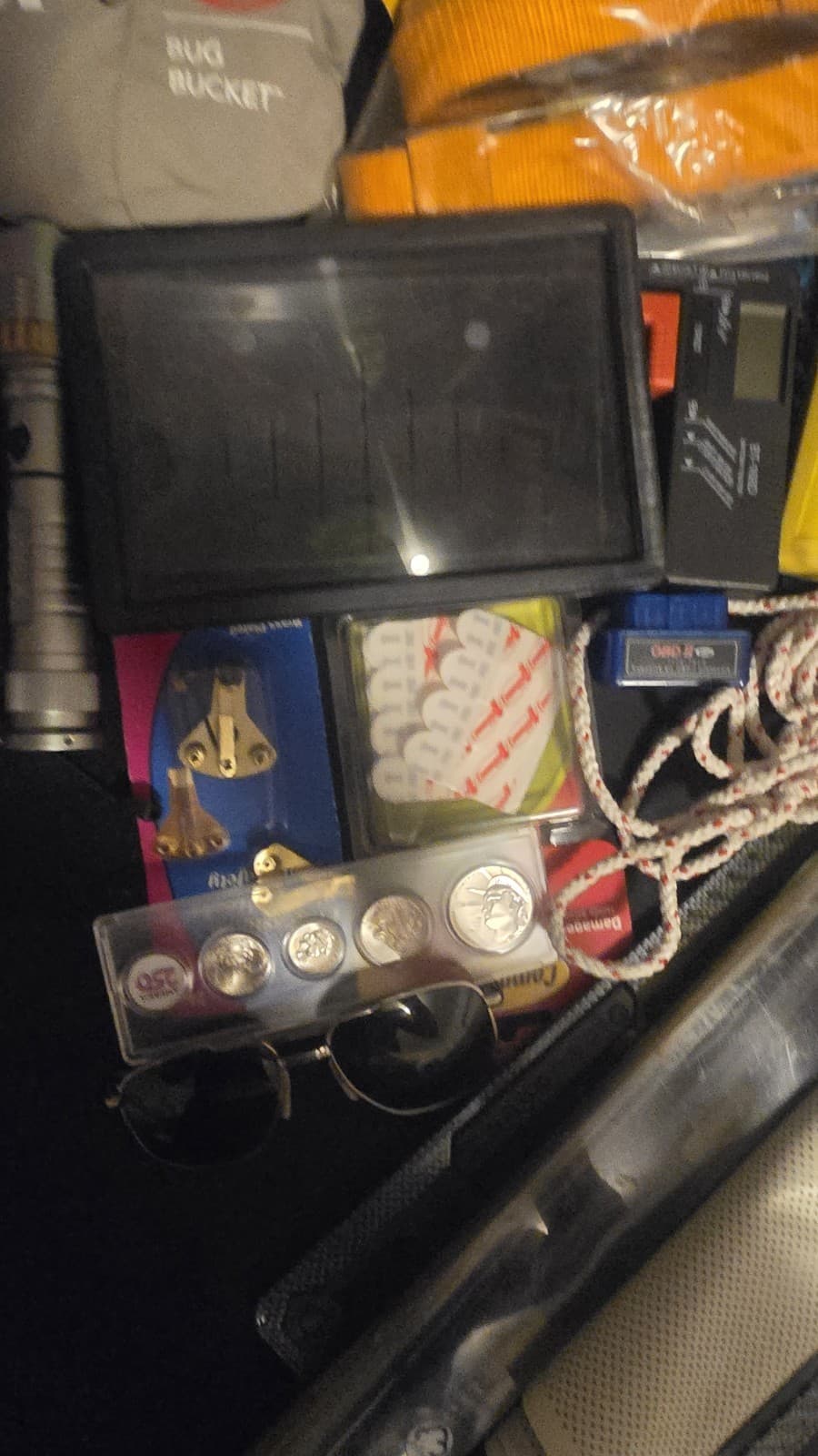Men’s Estate Junk Drawer Lot Tools Auto Emergency Gear Coins Flashlights... - Thumbnail 2
