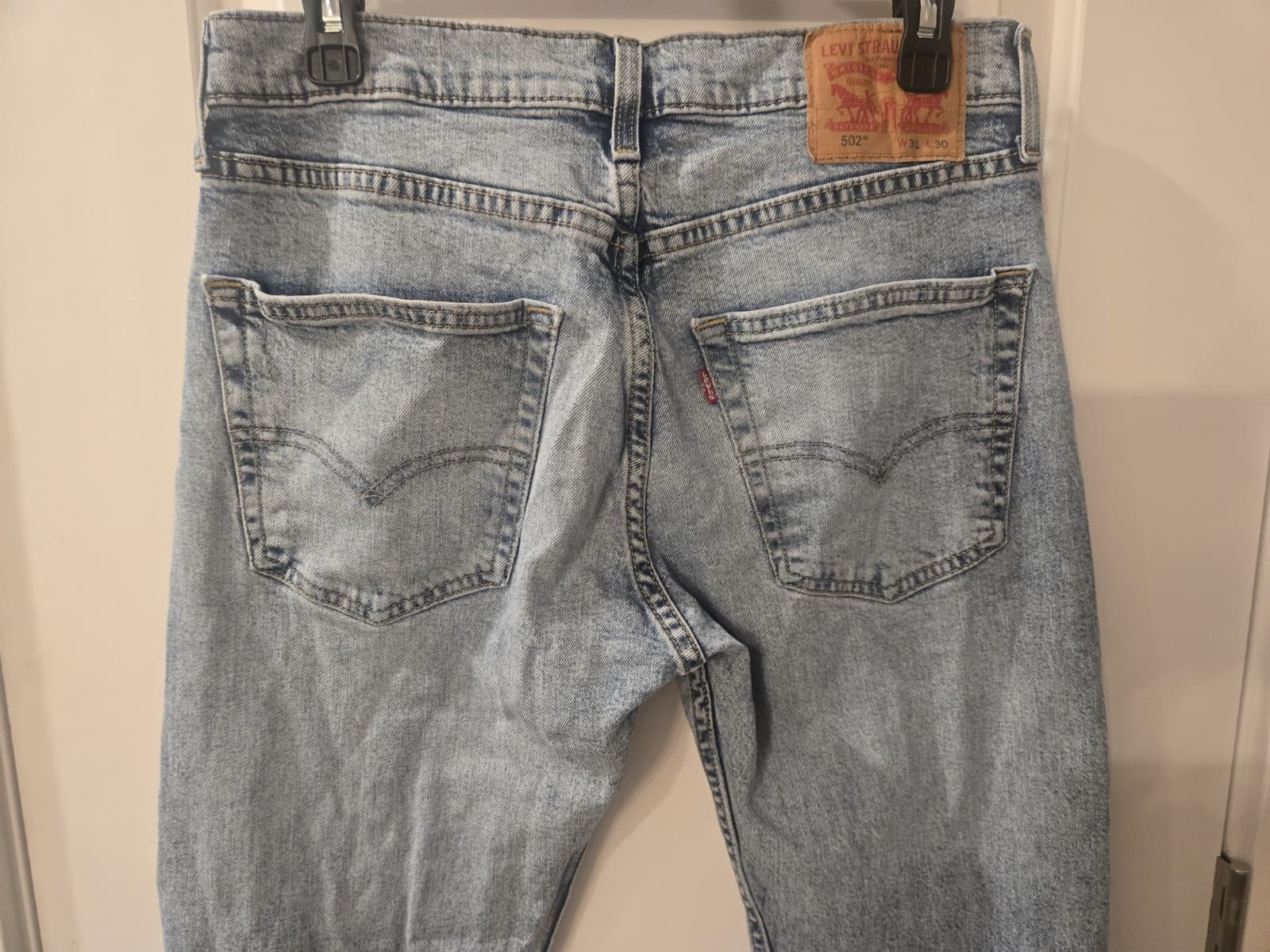 Levi’s 502 Taper Jeans Womens 31x30 Light Wash Denim High Rise Mom Style - Thumbnail 5