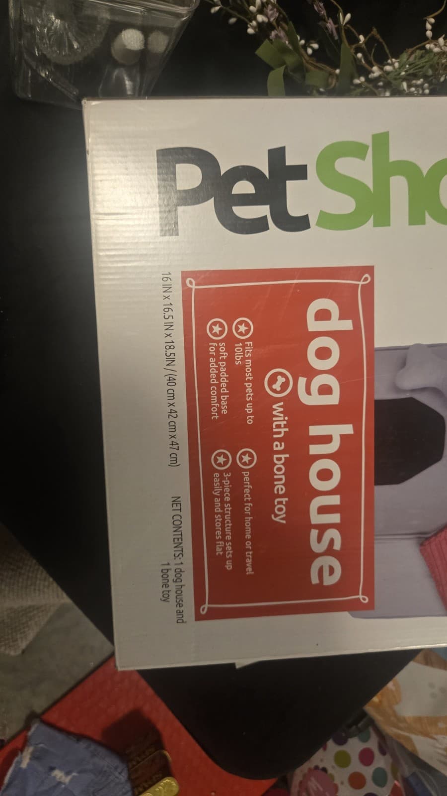 Pet Shoppe Red Dog House W Bone Toy Great For Small Dog Foldable, Soft, Washable - Thumbnail 4