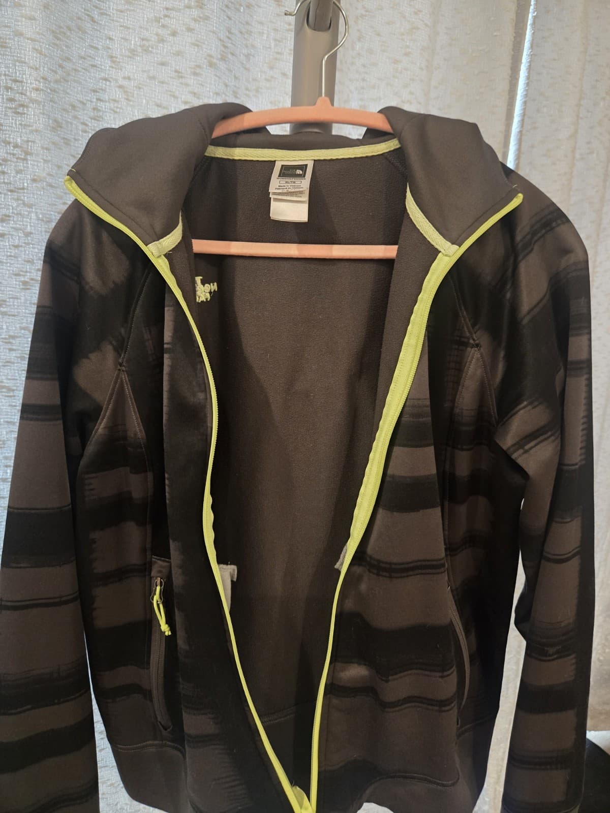 The North Face Womens Full Zip Track Jacket Large Black Gray Stripe Neon... - Thumbnail 11