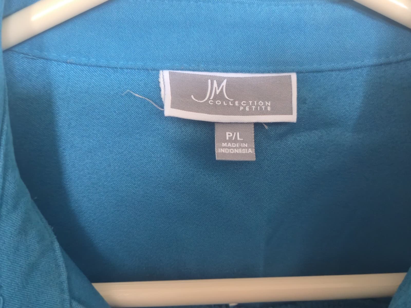 JM Collection Teal Blue Faux Suede Long Sleeve Button Down L - Thumbnail 5
