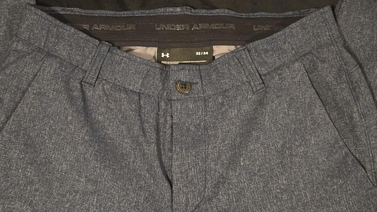 Under Armour Mens Golf Pants Blue Heathered Flat 32/34 Polyester Stretch NWOT - Thumbnail 4
