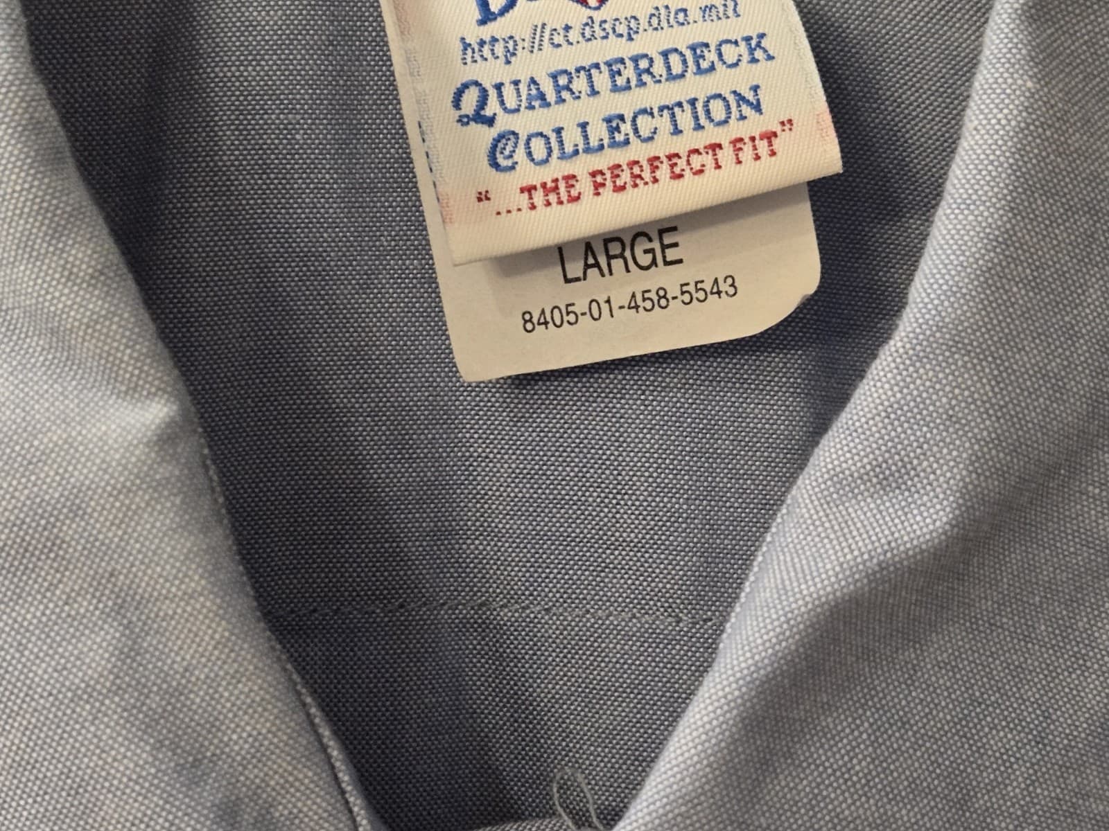 DSCP US Navy Quarterdeck Collection Shirt Mens Medium Blue Military Uniform - Thumbnail 9