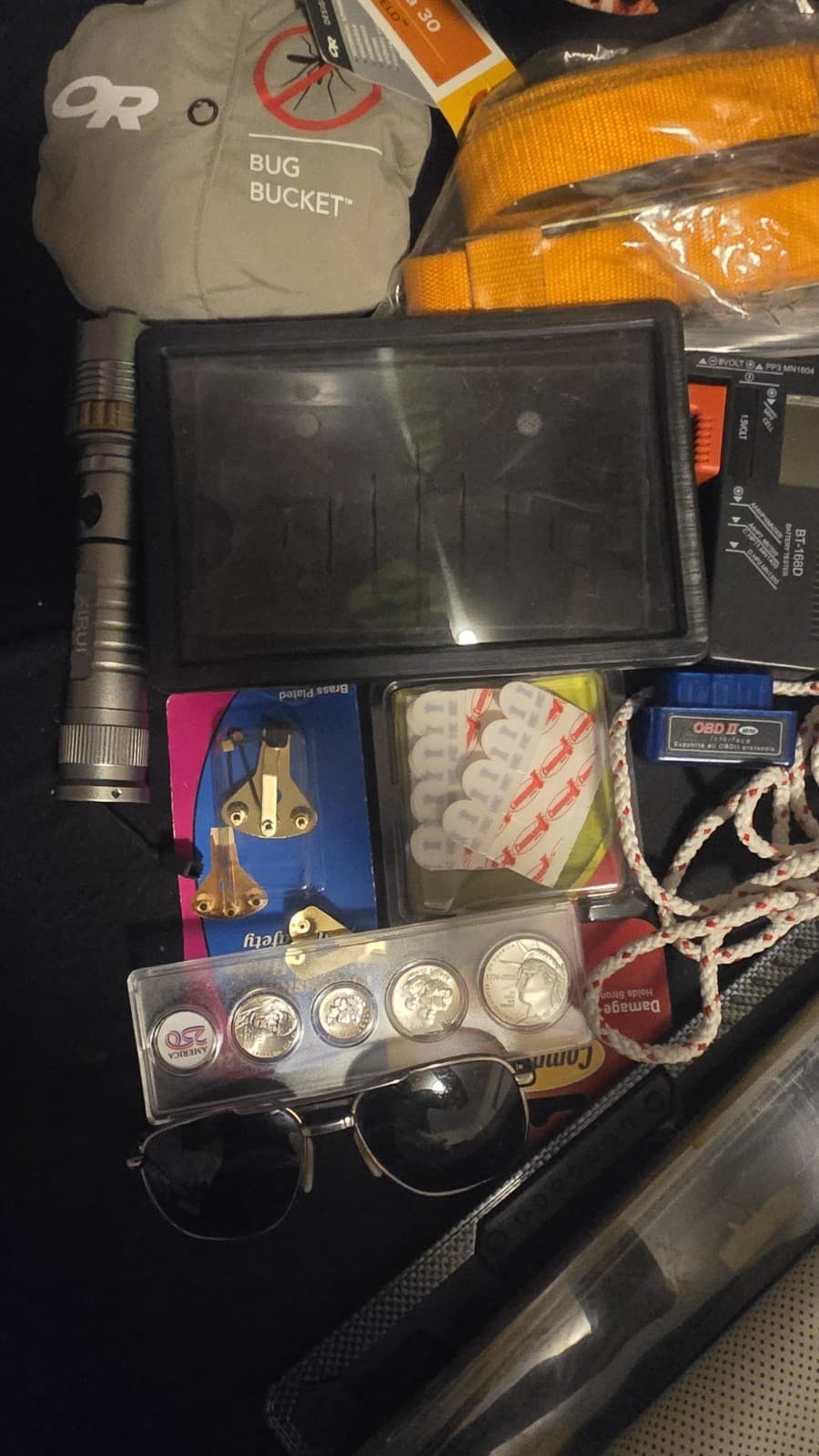 Men’s Estate Junk Drawer Lot Tools Auto Emergency Gear Coins Flashlights... - Thumbnail 4