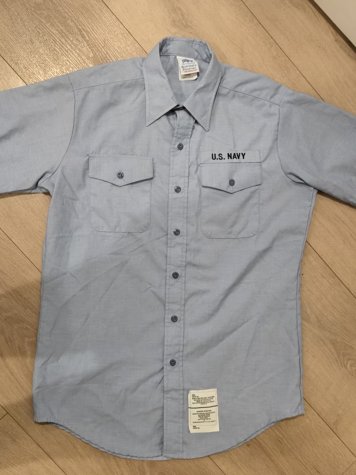 DSCP US Navy Quarterdeck Collection Shirt Mens Medium Blue Military Uniform - Thumbnail 2