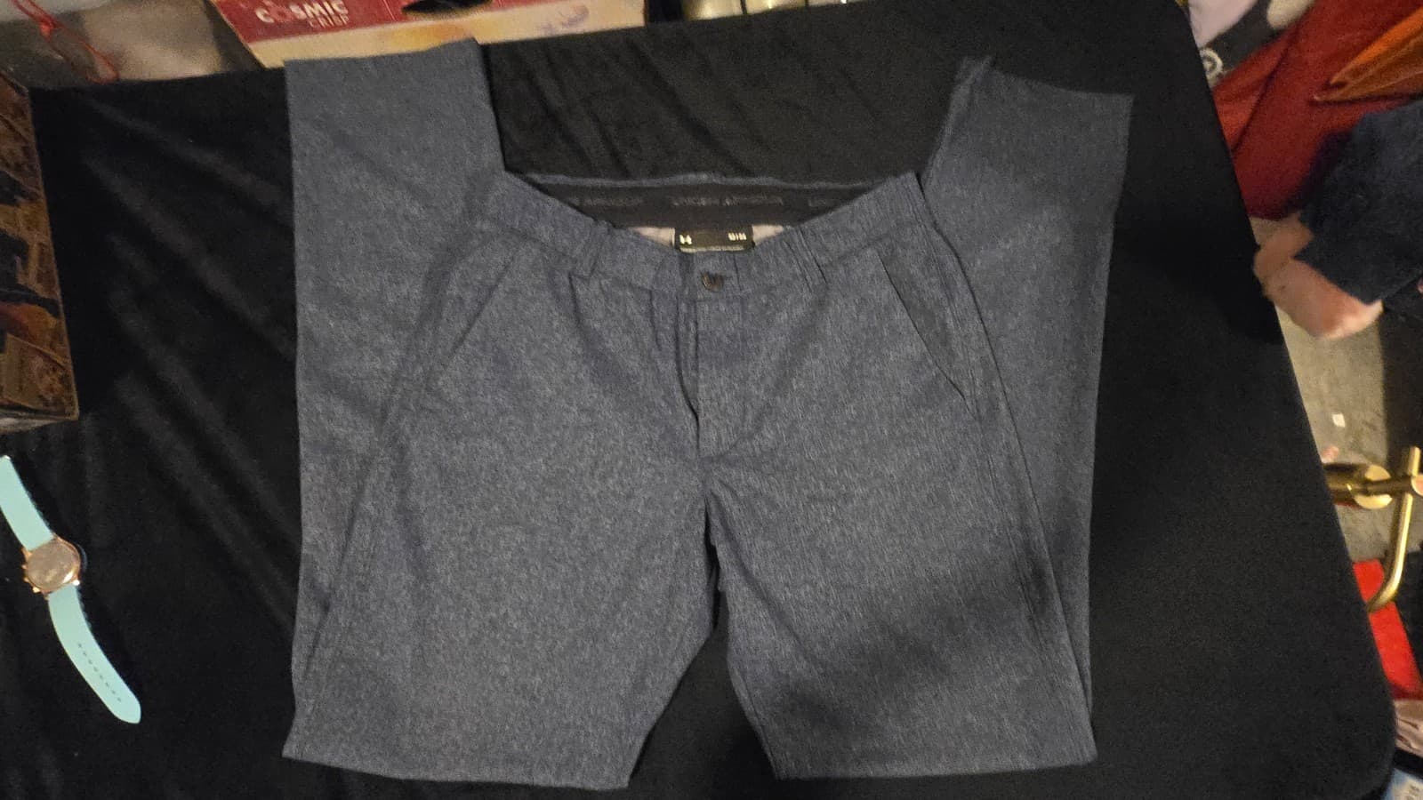 Under Armour Mens Golf Pants Blue Heathered Flat 32/34 Polyester Stretch NWOT - Thumbnail 3