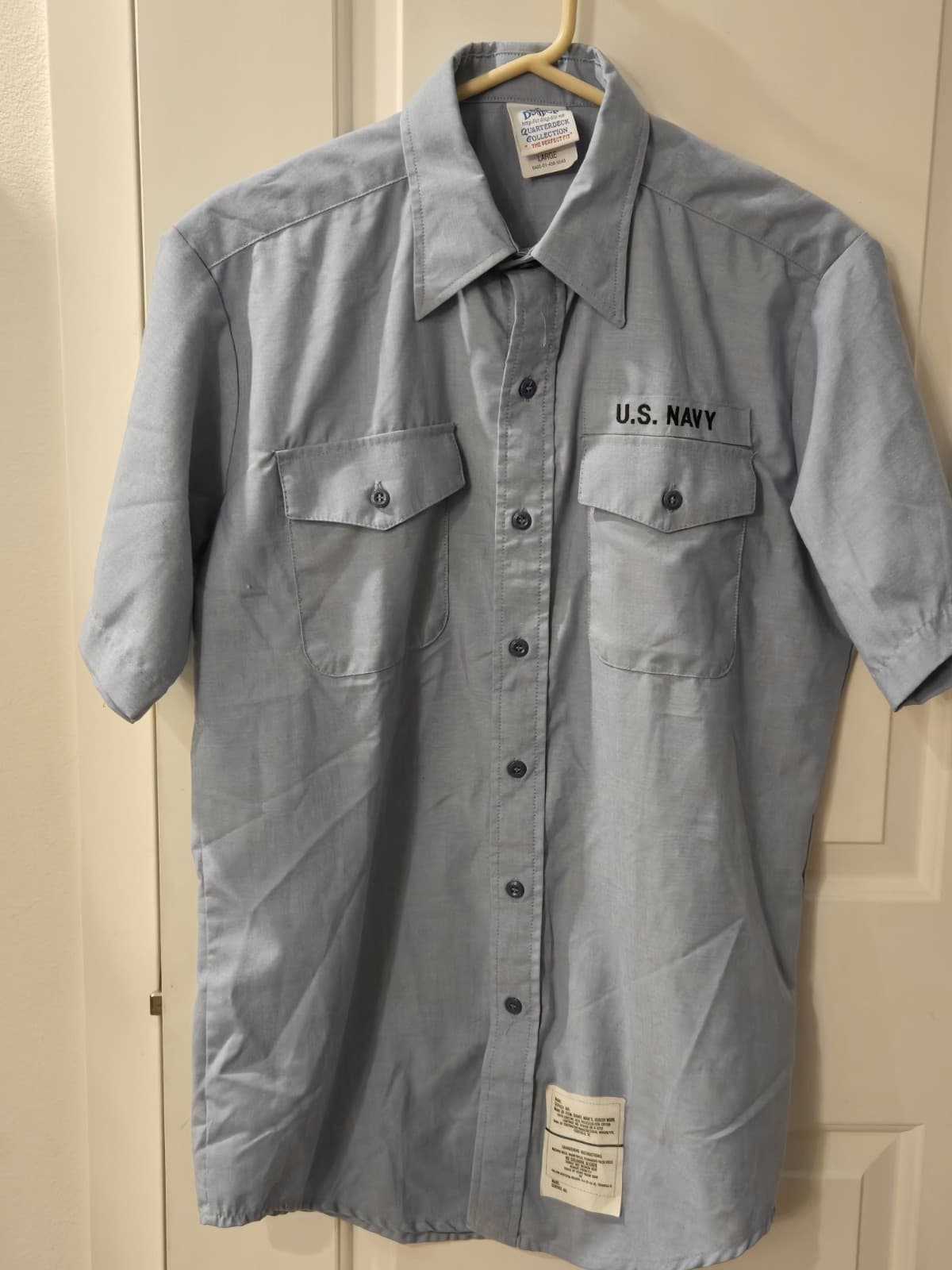DSCP US Navy Quarterdeck Collection Shirt Mens Medium Blue Military Uniform - Thumbnail 7
