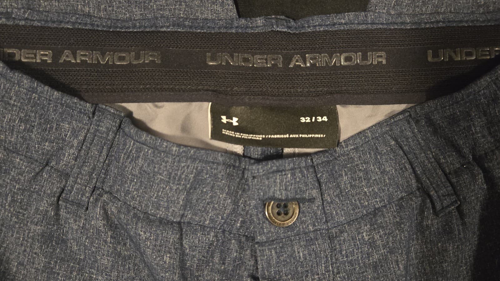 Under Armour Mens Golf Pants Blue Heathered Flat 32/34 Polyester Stretch NWOT - Thumbnail 9