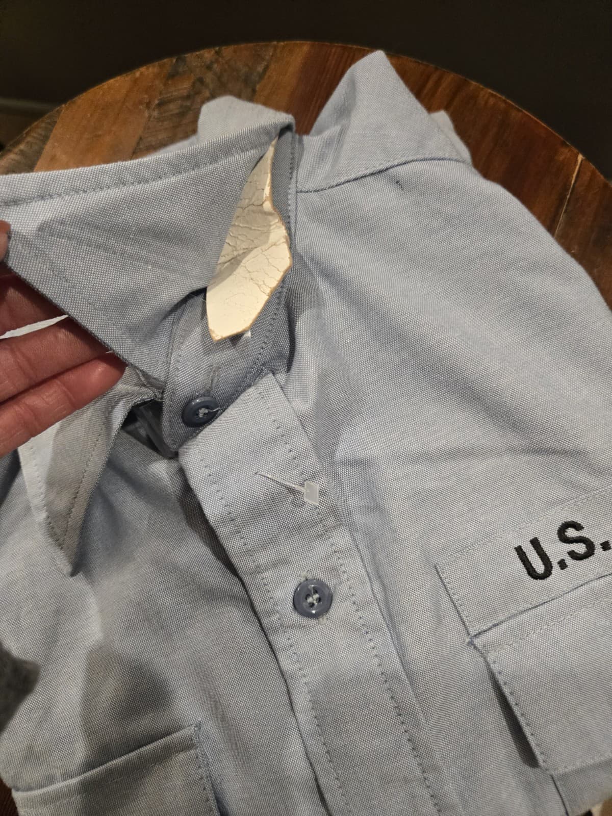DSCP US Navy Quarterdeck Collection Shirt Mens Medium Blue Military Uniform - Thumbnail 3