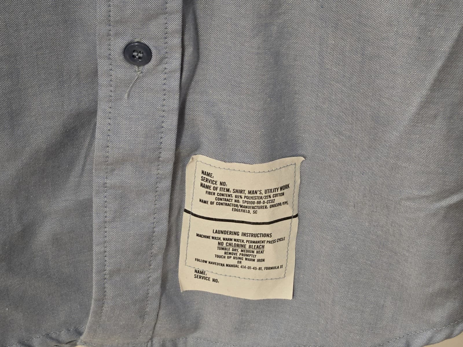 DSCP US Navy Quarterdeck Collection Shirt Mens Medium Blue Military Uniform - Thumbnail 13
