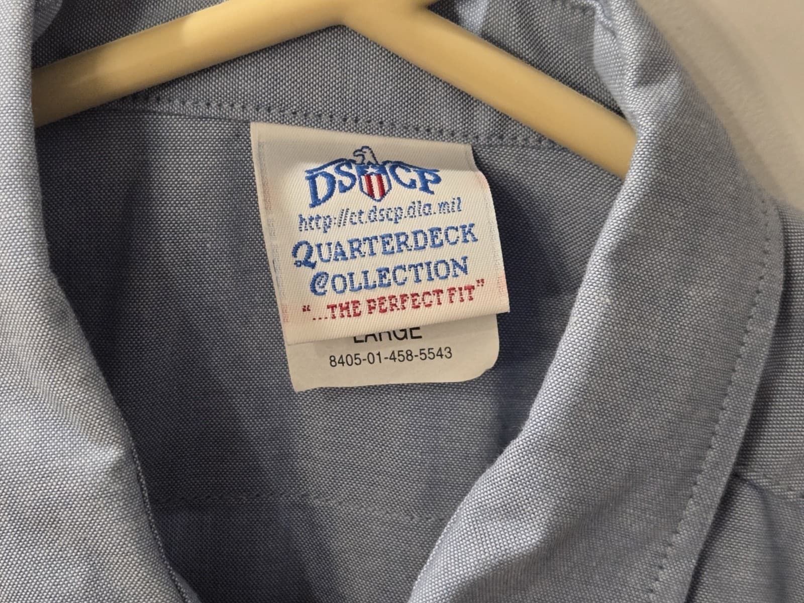DSCP US Navy Quarterdeck Collection Shirt Mens Medium Blue Military Uniform - Thumbnail 8