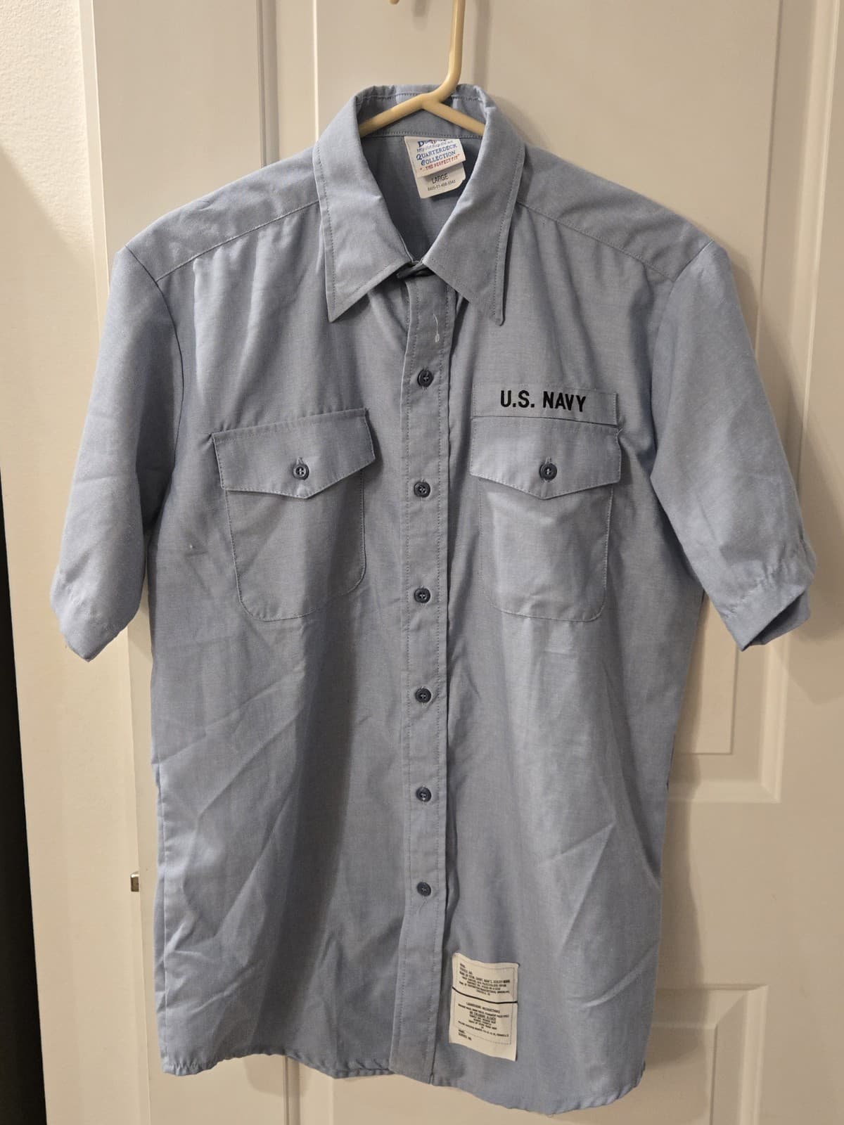 DSCP US Navy Quarterdeck Collection Shirt Mens Medium Blue Military Uniform - Thumbnail 12