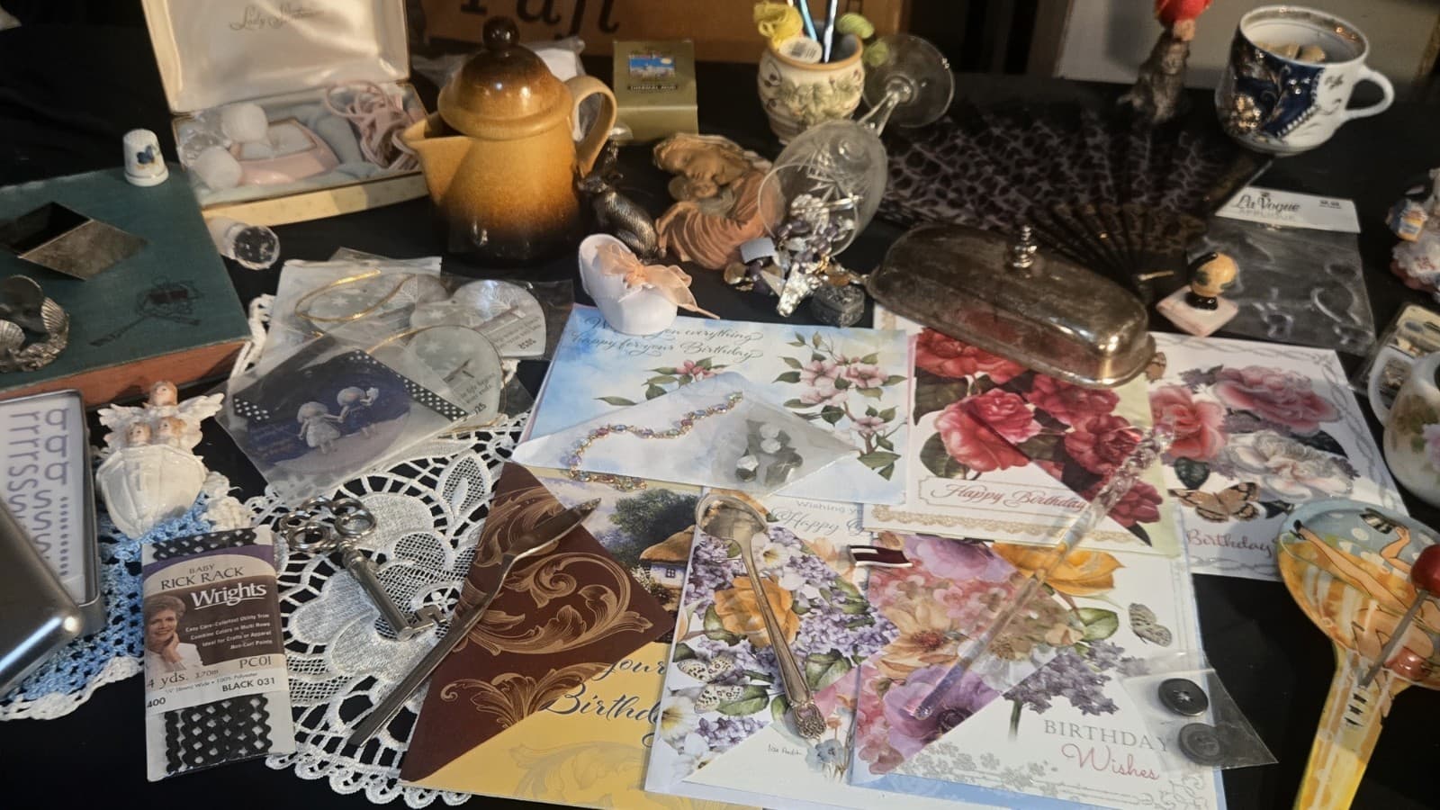 Vintage Junk Drawer Lot! Sighed Piece's Silver Crystal Jewelry - Thumbnail 15