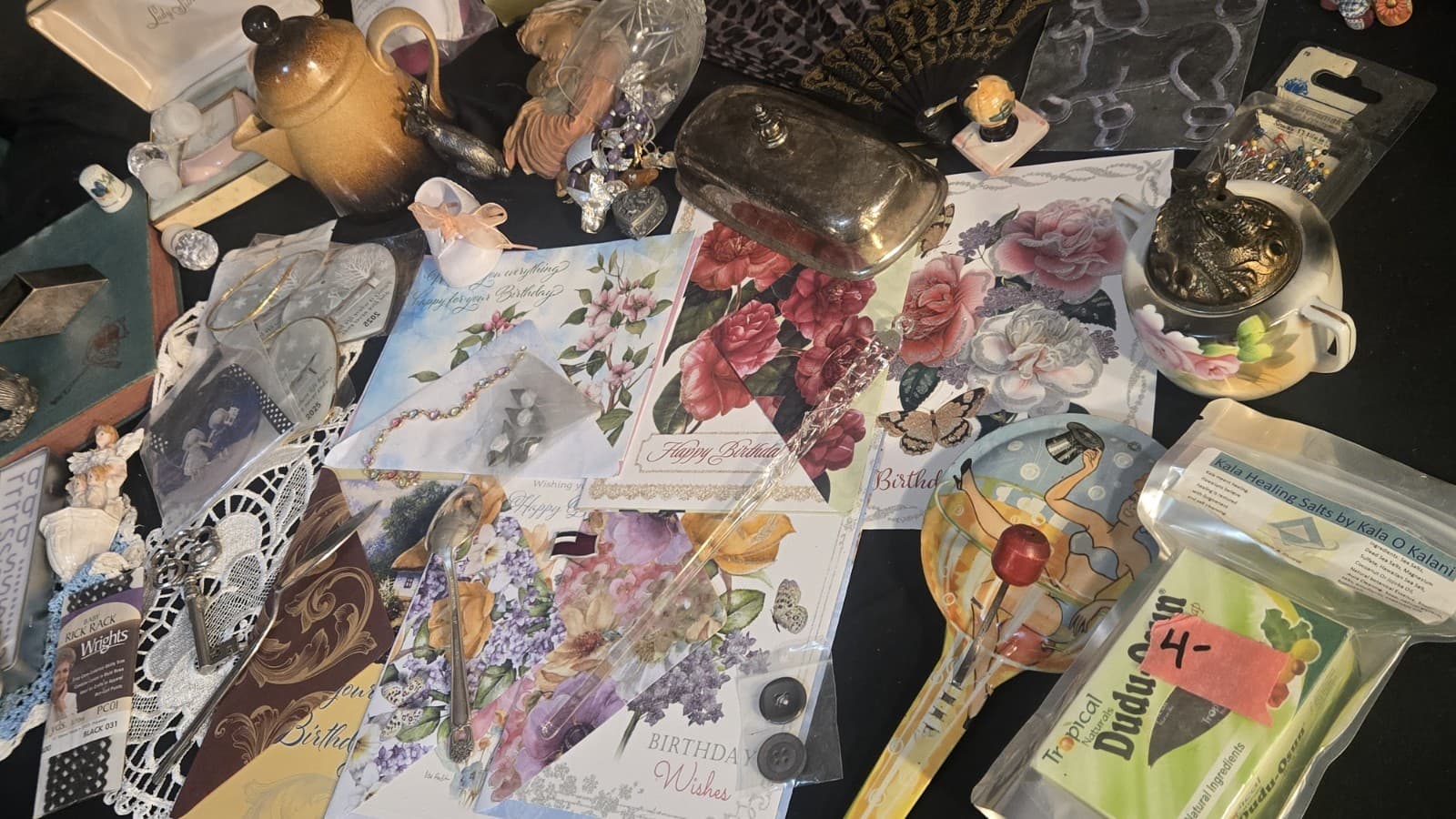 Vintage Junk Drawer Lot! Sighed Piece's Silver Crystal Jewelry - Thumbnail 18