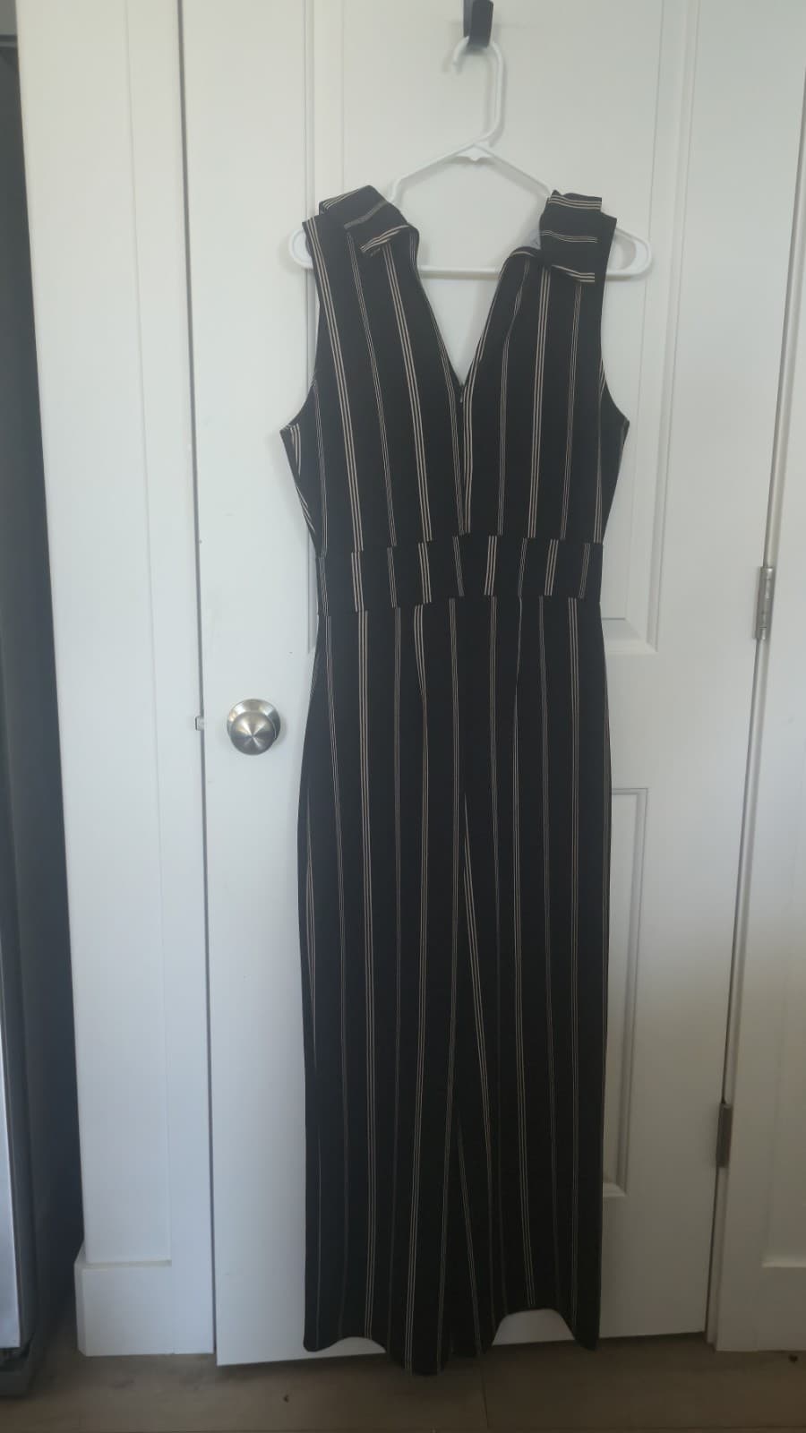 Almost Famous Jumpsuit (XL) Striped Button-Back-Neck Cut/Out-Back Zips-Back - Thumbnail 5