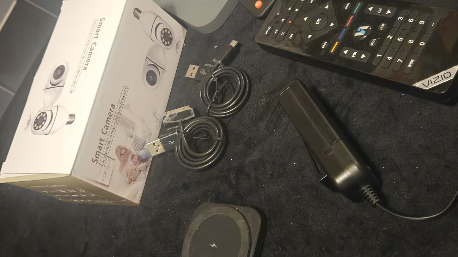 Mixed Electronics Junk Drawer Lot Charging Station Cameras Remotes Power Bank - Thumbnail 3