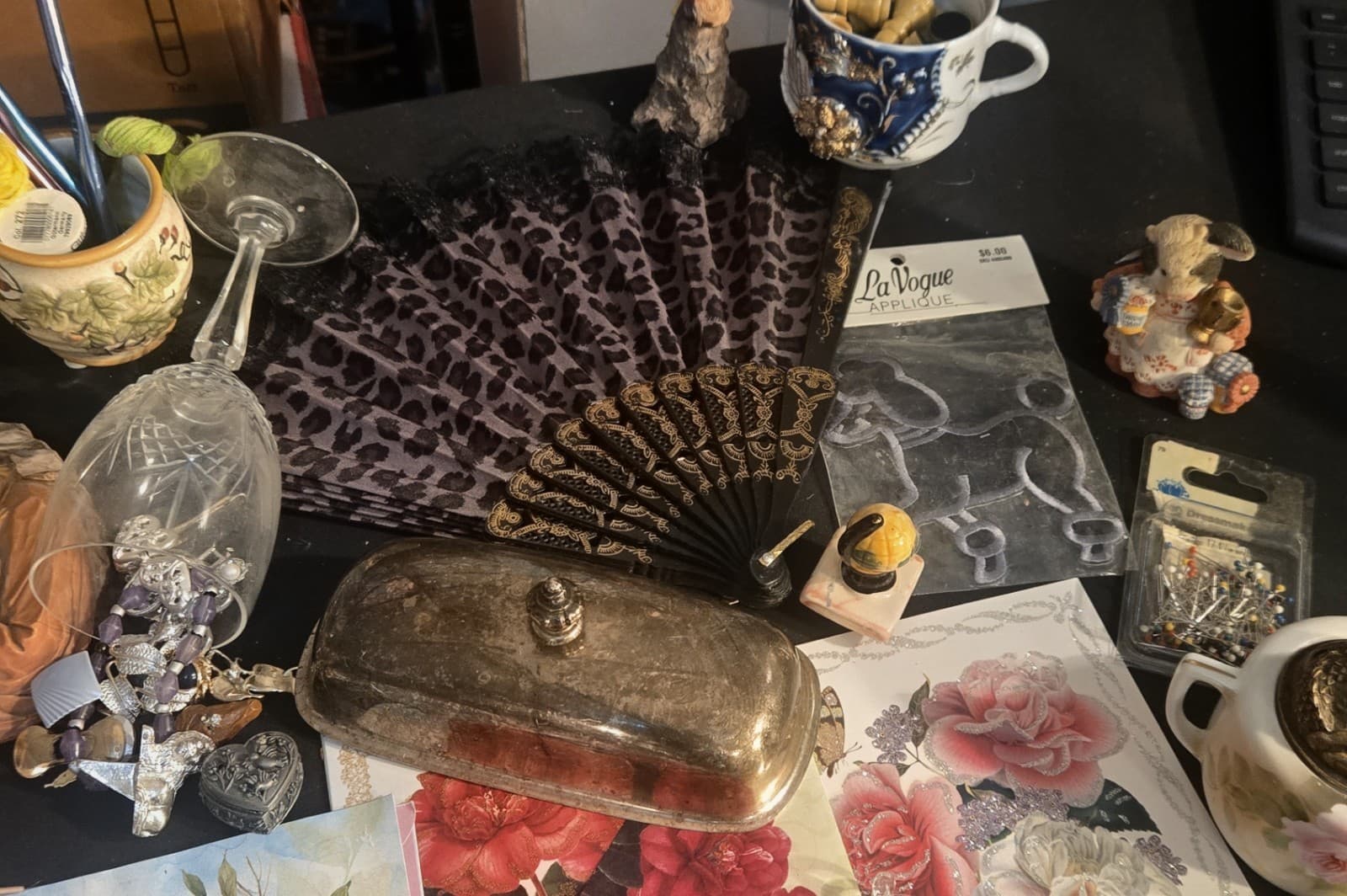 Vintage Junk Drawer Lot! Sighed Piece's Silver Crystal Jewelry - Thumbnail 10