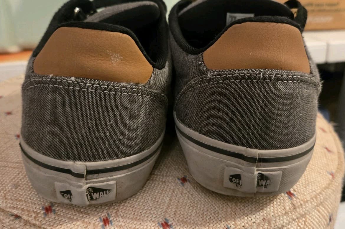 Vans Chapman Stripe Gray Black Low Top Sneakers Mens 9.5 Canvas Casual Shoes - Thumbnail 7