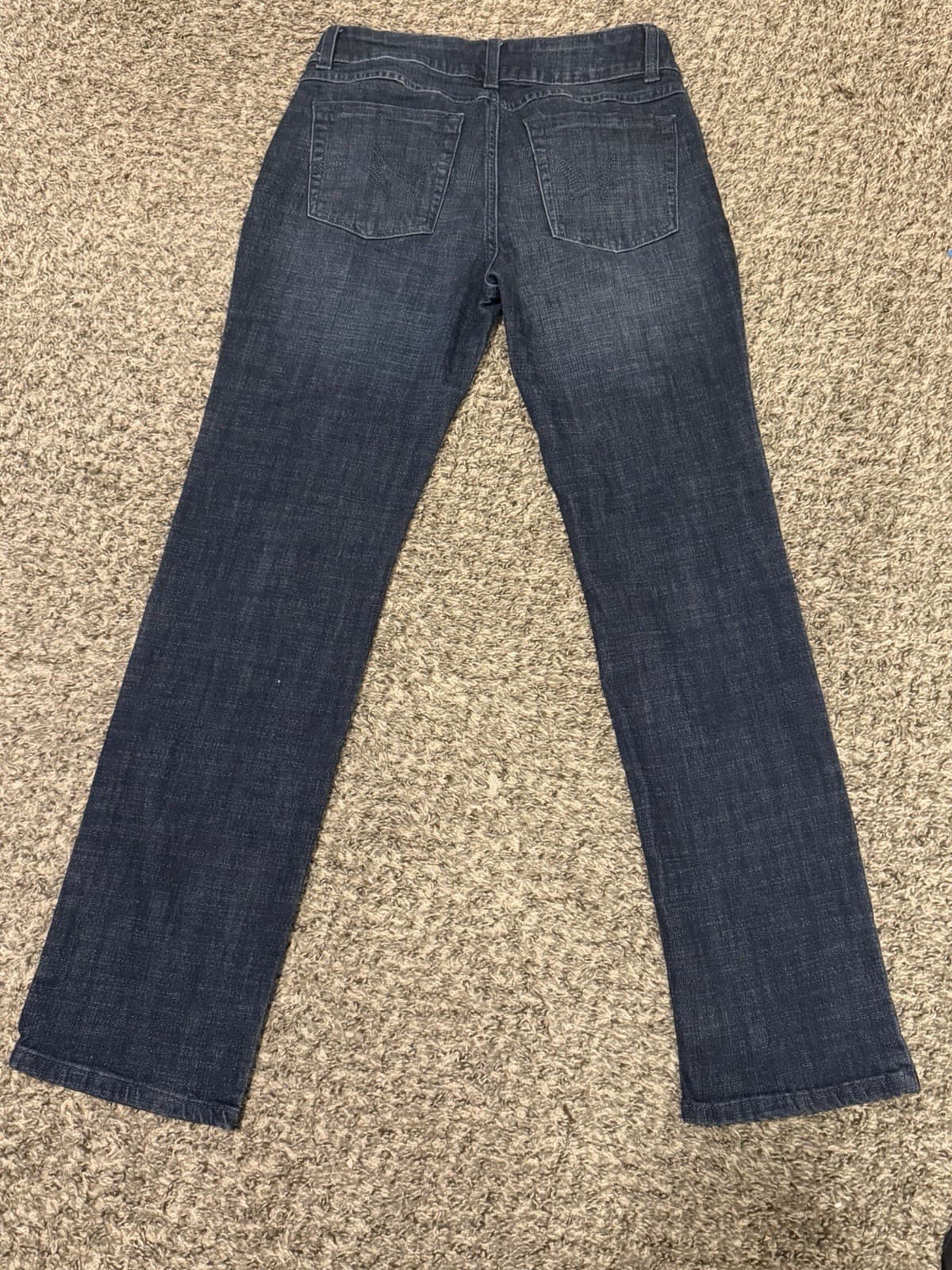 Wrangler Jeans Women's Size 5x30 Blue Denim Straight Leg Mid-Rise Stretch - Thumbnail 4