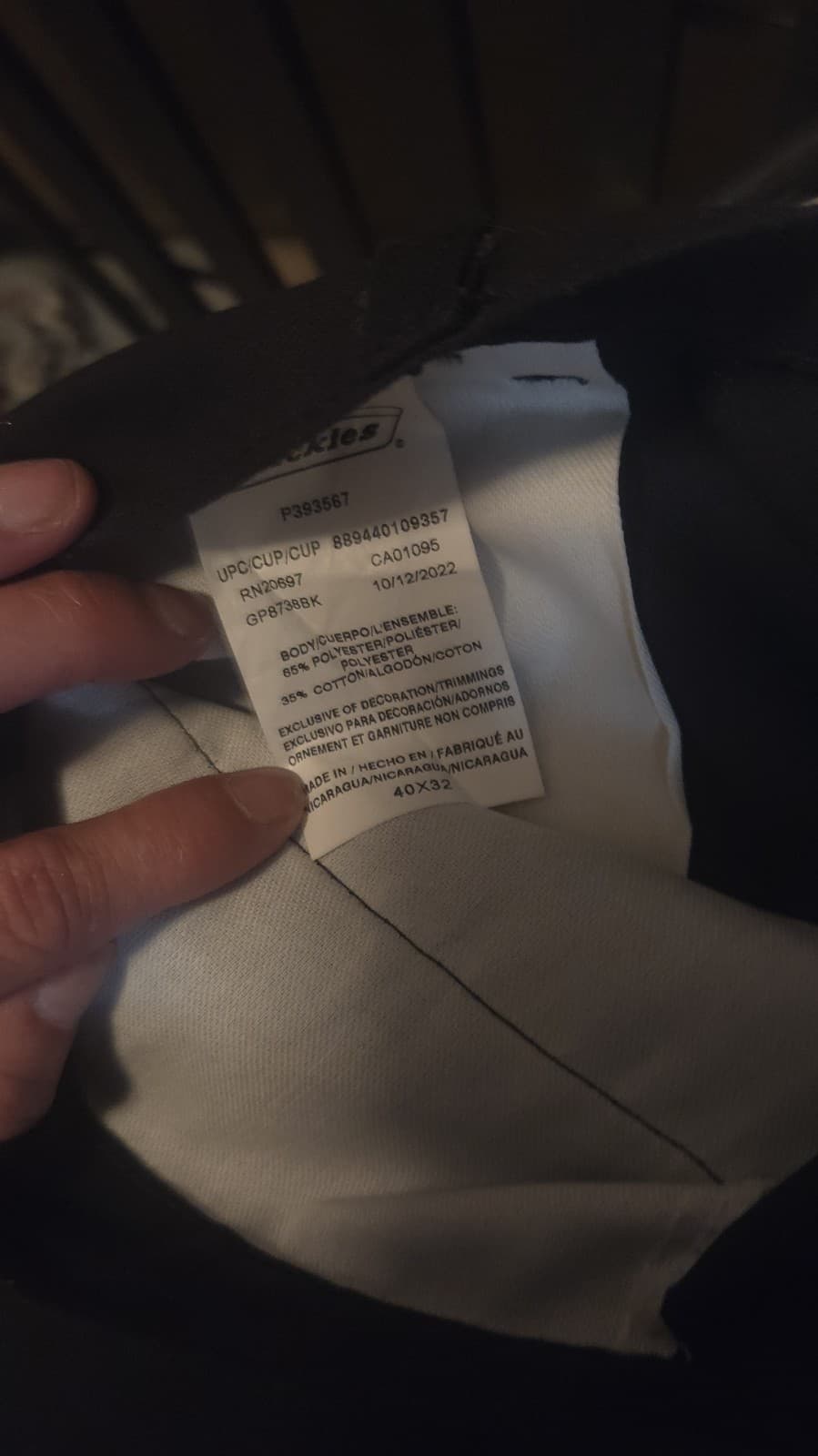 Dickies Work Pants – Black Canvas | W40 L32 - Thumbnail 8