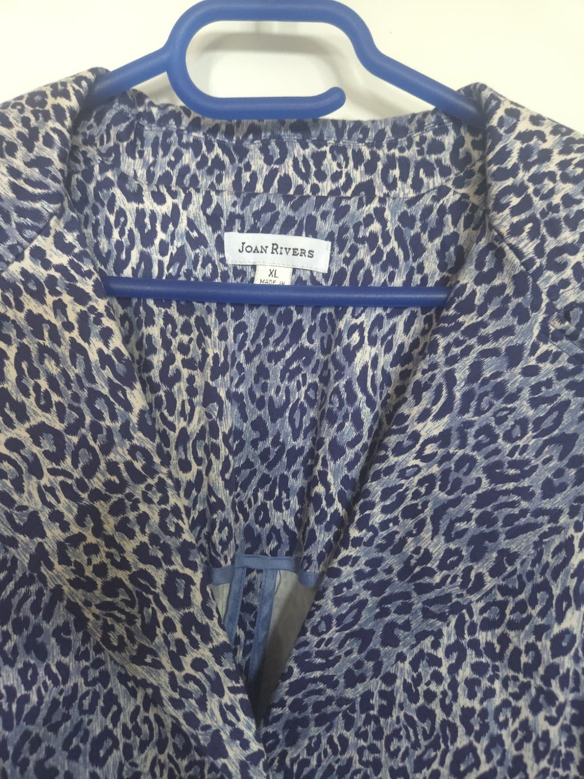 Joan Rivers Women's Blue Print Animal Jacket Size XL - Thumbnail 4