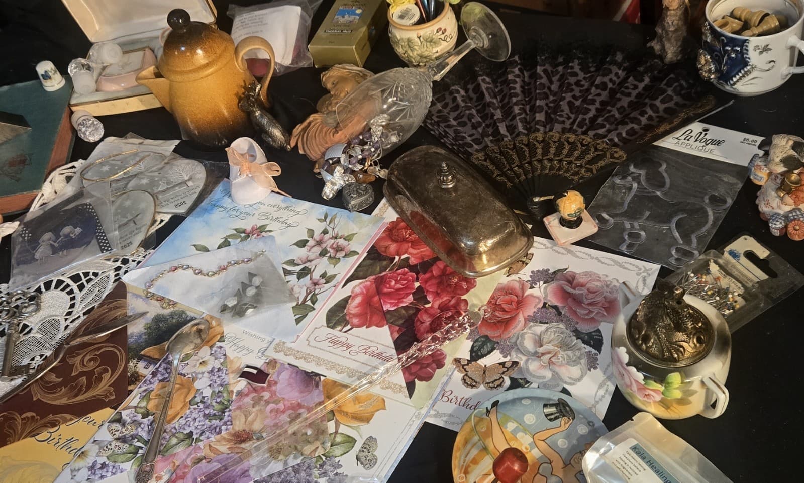 Vintage Junk Drawer Lot! Sighed Piece's Silver Crystal Jewelry - Thumbnail 9