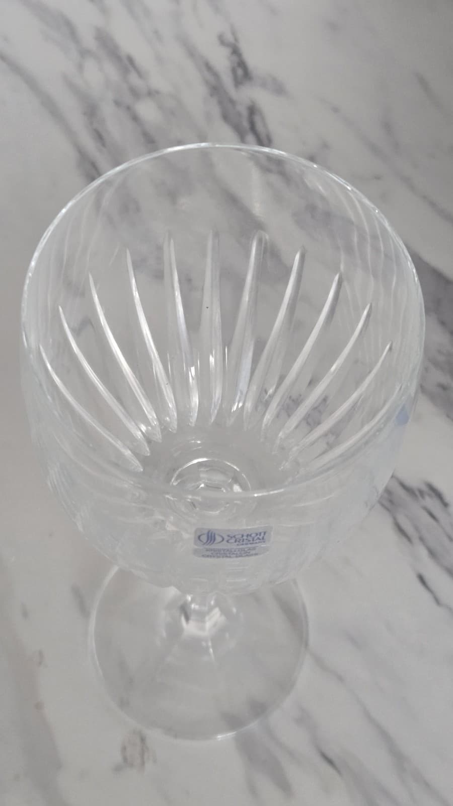 Vintage Crystal Drinkwear Water Goblets Set of 3 New Old Stock Germany - Thumbnail 5