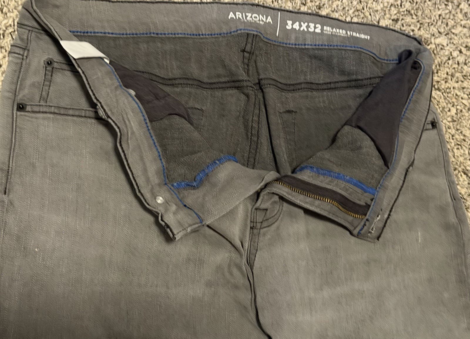 Arizona Jean Co Jeans Men 34 X 32 Dark Wash Skinny Slim Fit Jeans New - Thumbnail 3